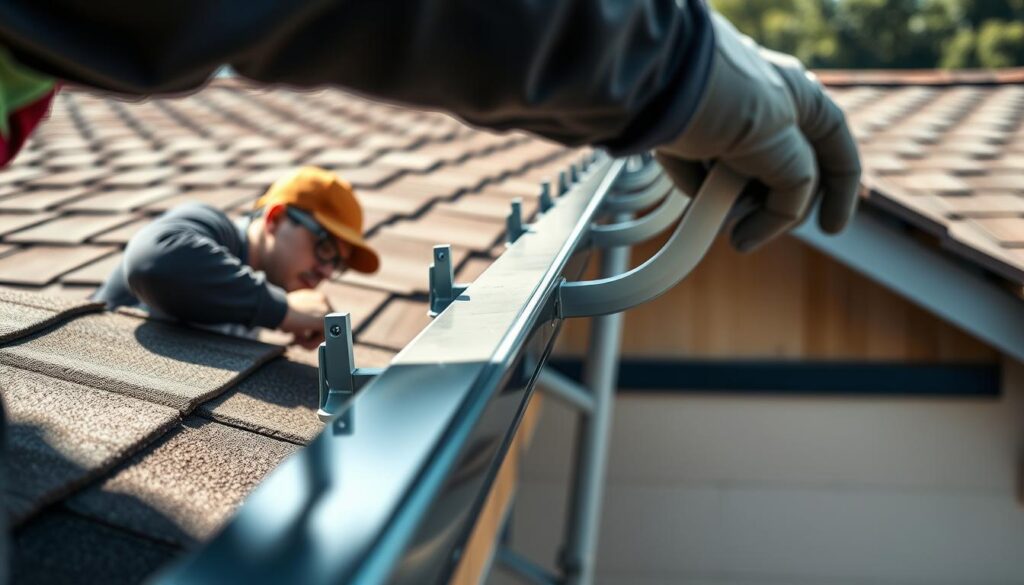 Montage einer Dachrinne durch Fachbetrieb oder DIY
